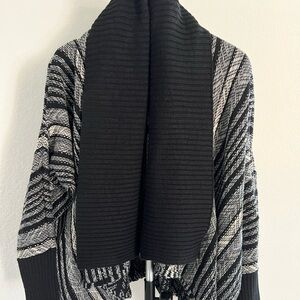 Michael Stars Blanket Cardigan Fair Isle Open Front Knit Chunky Dolman Sleeve M